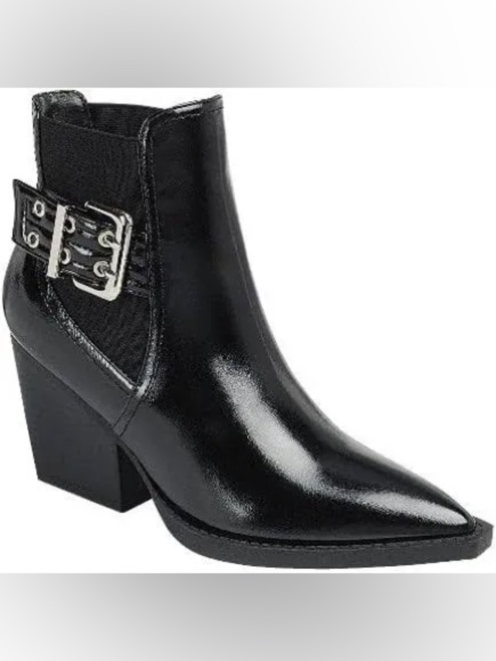 Mileage-1 By Forever Link Women's Pointed Toe Buckle Embellished Ankle Bootie